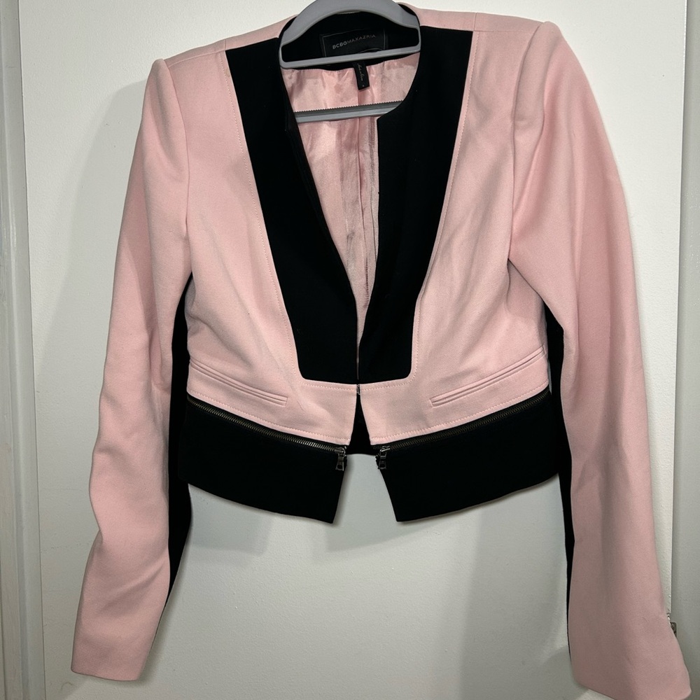BCBG Maxazria Pink & Black Marcus Blazer